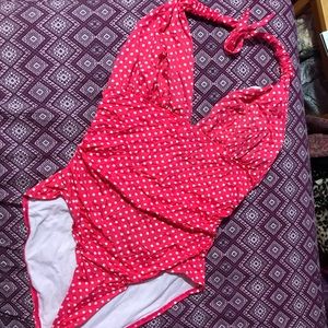 Hot Pink Polka Dot One Piece Swimsuit
